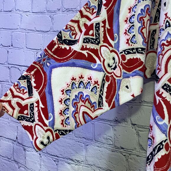 Chico's 3/4 Sleeve Tunic Shirt Size 3 (XL/16) Multicolored Rayon/Nylon Blend - Picture 5 of 11